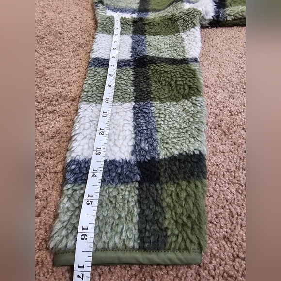 Madewell (Re)sourced Sherpa Popover Tunic Jacket in Plaid Olive Surplus Size S - Picture 16 of 16
